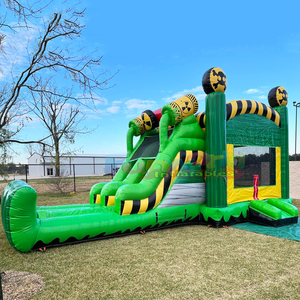 Wet or dry <b>inflatable</b> toxic danger boounce <b>house</b> with slide castillo hinchable kids jumping castle - Product Image 1