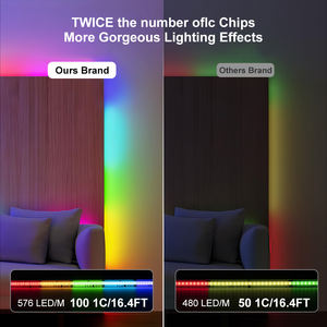 Bande <span class=keywords><strong>LED</strong></span> magique adressable ESANN, bande numérique sans points COB, ruban 12V 10mm 576 <span class=keywords><strong>LED</strong></span>, puces pixel, silicone flexible, bande intelligente RGB - Product Image 2