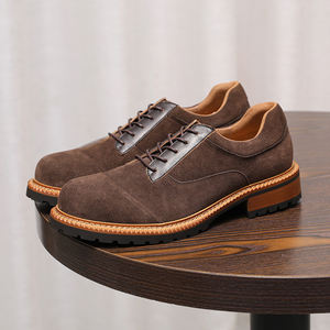 Chaussures Derby de <span class=keywords><strong>Travail</strong></span> Haut de Gamme <span class=keywords><strong>pour</strong></span> Hommes Printemps, Mocassins Britanniques Décontractés en Cuir Véritable et Daim - Product Image 3