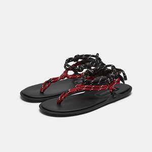 신발 플랫 숙녀 샌들 여름 여성 슬리퍼 로프 샌들 플랫 캐주얼 샌들 소녀 - Product Image 6