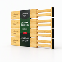 Lot de 6 séparateurs de tiroirs réglables en bambou, organisateurs de tiroirs extensibles pour ustensiles de cuisine, vêtements, salle de bain, bureau