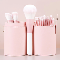 Ensemble de pinceaux de maquillage professionnels 12 pièces, doux, vegan, pinceaux plats, anticernes, fond de teint, blush, fard à paupières, estompeurs, format voyage, pour le visage