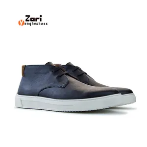 Zari Oem设计师时尚冬季系带休闲男士踝部皮靴
