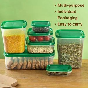 Lot de 17 boîtes de rangement transparentes pour cuisine, contenants alimentaires, organisateurs de réfrigérateur, bocaux de rangement pour snacks, noix et fruits - Product Image 4
