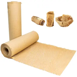 Eco Friendly Recyclable Packaging Materials 80Gsm White Black Brown Wrapping Roll Kraft Honeycomb Paper