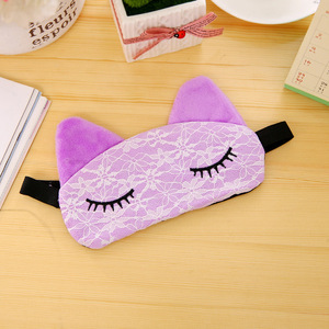 De dibujos animados lindo de encaje máscara de ojo para las chicas durmiendo rosa/blanco Pack cómodo gatos dormir cubre para niños - Product Image 4