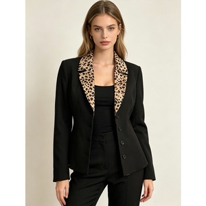 Blazer personnalisé pour femme, motif léopard, style football <span class=keywords><strong>La</strong></span> <span class=keywords><strong>Sape</strong></span> Culture Congo, noir, revers pointus, pour homme, idéal pour les fêtes d'anniversaire - Product Image 5
