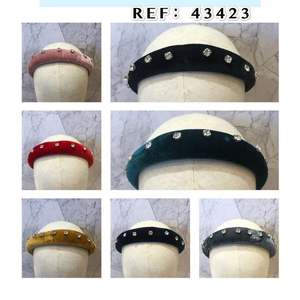 Diadema de terciopelo con pedrería para mujer, accesorio de moda, estilo informal, banda para el cabello de alta calidad - Product Image 2