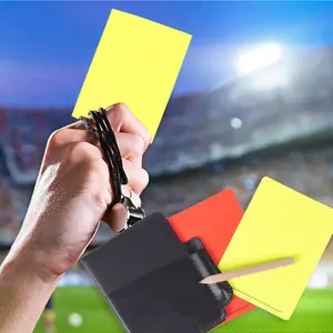 Wholesale New Sport Football Soccer Referee Warning Cards Wallet Notebook with Red Card and Yellow Card