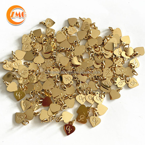 Wholesale High Quality Polished Stainless Steel Gold Heart Charm Custom Logo - Product Image 4