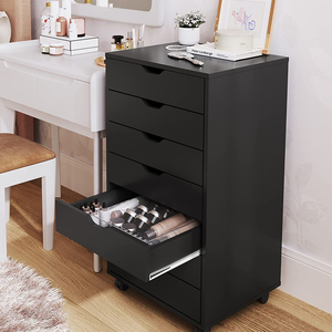 Cómoda de 7 Cajones en Oferta, Cómoda de Madera Económica, Gabinete de Almacenamiento Blanco <span class=keywords><strong>con</strong></span> <span class=keywords><strong>Ruedas</strong></span> Extraíbles - Product Image 4