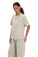 T-shirts de yoga pour femmes en mélange modal Air Layer, délavés, coupe ample, manches courtes, hauts d'entraînement doux et respirants, tee-shirts athlétiques d'été