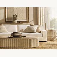 Meubles de salon de luxe table basse ronde en travertin Designer grande villa hôtel personnalisable