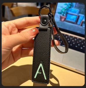 Porte-clés en cuir PU avec pendentif lettre, alphabet A-Z, pour clés de voiture, cadeau pour portefeuille, sac à dos, accessoires de charme pour sac - Product Image 5
