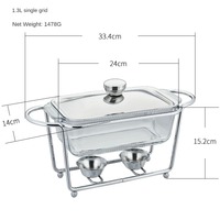 Réchaud de buffet en verre de 1,5 L, multi-style et multi-standard, réchaud de luxe à 3 connexions