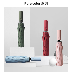 ผ้าไนลอนไนลอนสามพับได้แบบอัตโนมัติ, ร่มป้องกันฝนยูวี10ชิ้นของขวัญทางธุรกิจการพิมพ์โลโก้ - Product Image 5