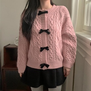 Suéter con Lazo para Mujer, Estilo Holgado, Vintage, Dulce y Moderno - Product Image 1