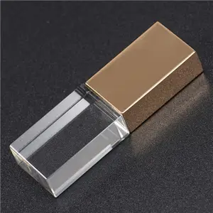 Kristal Usb Flash Drive Aangepaste Logo Usb Stick Met Doos Voor Fotografie Gift 32Gb 64Gb Bruiloft Pen Drive