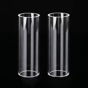 Tampa de vidro de vela de vidro de alta qualidade personalizada OD100 mm com duas extremidades abertas em vidro borossilicato