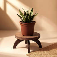 1 Pièce Repose-pieds rustique en bois pour plantes, design durable et écologique, base de rangement intérieure/extérieure pour la décoration de table de balcon