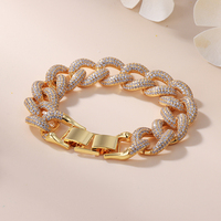 Usine conception directe Bracelet en acier inoxydable femmes haute qualité Zircon glacé cubain chaîne lien mode bracelets porte-bonheur