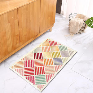 Tapis de salle de bain géométrique coloré rectangulaire antidérapant en PVC pour l'entrée de la maison et la salle de bain - Product Image 4