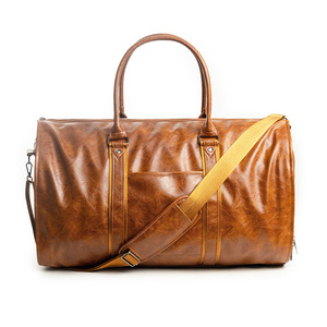 Sac de voyage en cuir convertible pour homme avec compartiment à chaussures pour la salle de sport, impression de logo personnalisable, en stock - Product Image 1