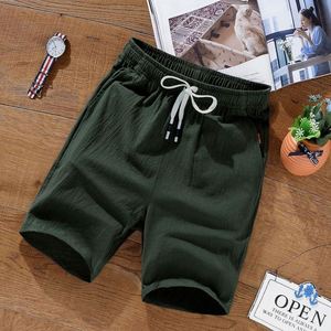 Pantalones Cortos de Playa Casuales de Lino y Algodón Delgado para Hombre, Tallas M-9XL, Tendencia de Verano, Cintura Media, Transpirables, con Cierre de Cordón - Product Image 6