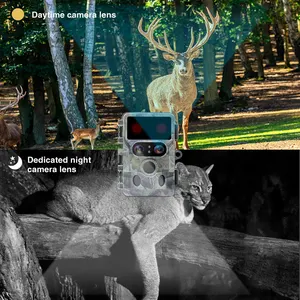 Redleaf wildlife 48mp 4k wifiデュアルカメラハンティングカメラ、ナイトビジョン防水