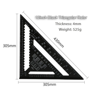 Алюминиевая плоская квадратная столярная измерительная компоновка, металлическая треугольная линейка, имперский транспортир для деревообработки - Product Image 5