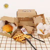 Offre Spéciale Boîte de Nourriture À Emporter Récipient Pour hamburger Eco Friendly Personnalisé Hamburger Boîte En Gros