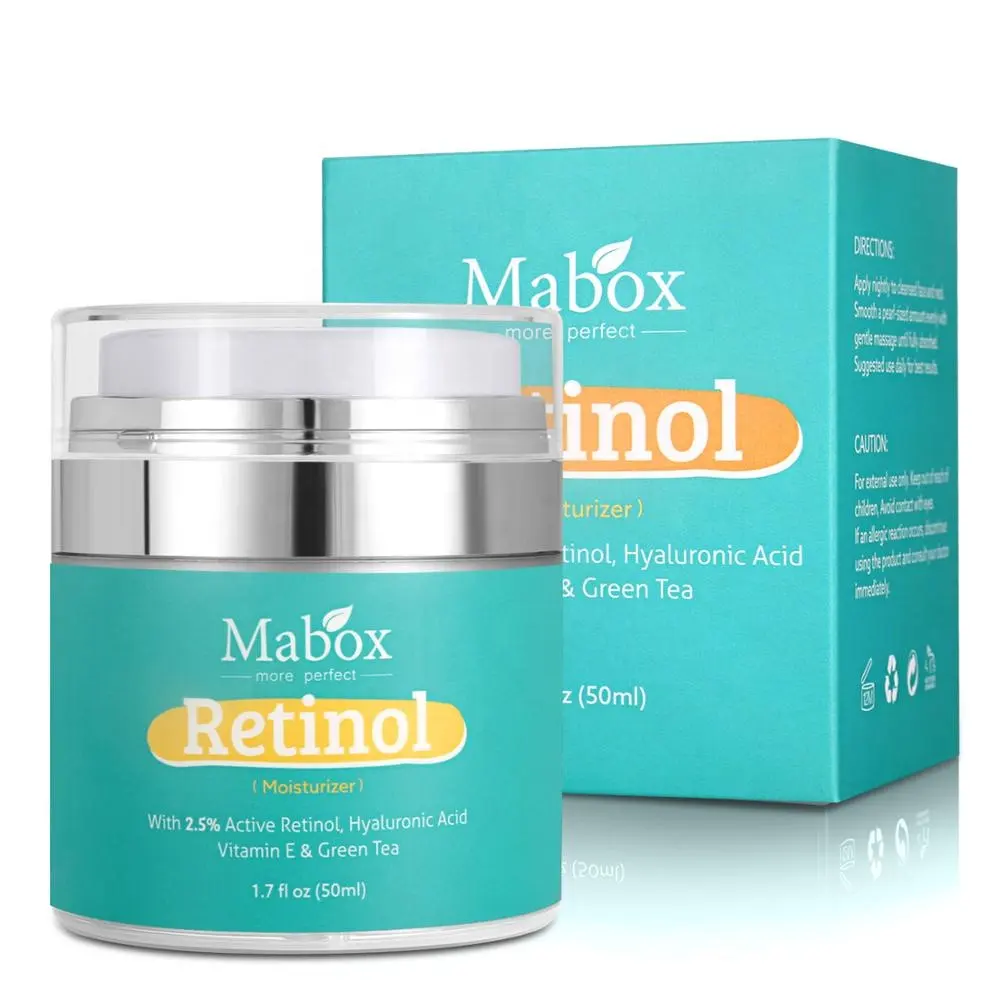 Private Label 2,5% Retinol Mabox Hyaluron säure Sommersprossen White ning Sommersprossen Vitamin E Anti-Falten-Gesichts creme