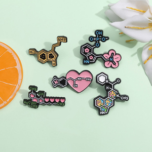 Creatieve Wetenschap Broche Chemie Regenboog Reageerbuis <span class=keywords><strong>Dna</strong></span> Microscoop Moleculaire Formule Kat Hond Badge Punk Reversspeld Sieraden - Product Image 2
