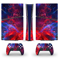 Autocollant pour PS5 Slim Digital Edition, ensemble complet de protection en vinyle, film adhésif pour console et manette PS5 Slim