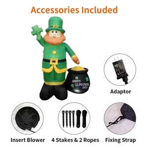 Personnalisation d'usine 6ft Giant Green Leprechaun Décorations extérieures gonflables pour la Saint-<span class=keywords><strong>Patrick</strong></span> et la fête irlandaise Leprechaun - Product Image 6