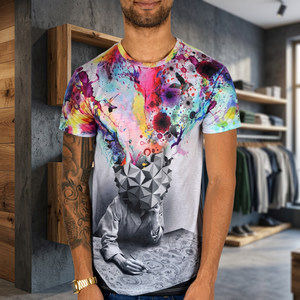 เสื้อยืดคอกลมแขนสั้นผ้าโพลีเอสเตอร์/คอตตอน 160 กรัม สีพื้น แบบเรียบง่าย สกรีนลายดิจิตอลตามสั่ง พร้อมตัวเลือกสกรีนโลโก้สำหรับผู้ชาย - Product Image 2