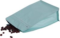 Sachet Doypack blanc haute qualité pour le stockage de grains de café avec valve, design vertical à fond plat, qualité alimentaire et recyclable