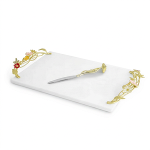 Royal Design Wedding Cheese Spatula Set With Floral Gold Handle And Chopper Board Ideal <b>For</b> Kitchen Use And Home Use - Product Image 1