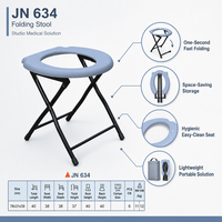 Chaise de toilette pliante portable avec siège surélevé, cadre robuste en X, facile à nettoyer, pour la maison, la salle de bain et les soins aux personnes âgées