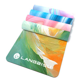 Esterilla de Yoga de gamuza, 183x61cm, gruesa, antideslizante, plegable, para ejercicio en casa, baile, masaje, patrón rectangular - Product Image 4