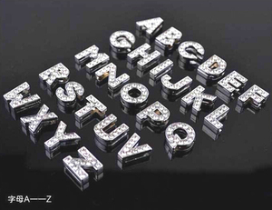 Thả Gốc Trung Quốc Nhà Máy 10Mm Bảng Chữ Cái Rhinestone Kim Cương Trượt Thư - Product Image 6