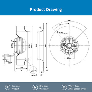 พัดลมแบบแรงเหวี่ยงโค้งหลัง ebm-papst รุ่น R2E220-AA40-B8 230V 220 มม. AC สำหรับระบบ HVAC - Product Image 4