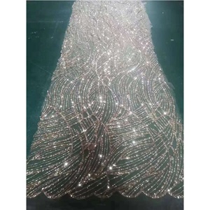 Wholesale Dance Dress <strong>Sequin</strong> <strong>Material</strong> Double Sided Mermaid Reversible <strong>Sequin</strong> Lace Fabric for Party Dress Shiny Glitter Fabric - Product Image 5