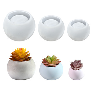 Molde de silicona DIY para maceta pequeña redonda, caja de almacenamiento de aromas, maceta para plantas suculentas, diseño moderno y sencillo, modelo DIY000040 en stock - Product Image 5
