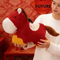 2026 Jahr des Pferdes Besticktes Plüschkissen Pferde-Maskottchen Sofakissen Weihnachtszubehör Geschenk