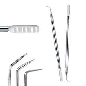 Outil de rehaussement des cils en argent, séparateur de cils en acier inoxydable, outil de rehaussement des cils, peigne argenté avec point personnalisé par Bahasa Pro - Product Image 2