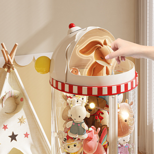 Simpatici cartoni animati trasparente organizzatore di stoccaggio di bambole di <span class=keywords><strong>peluche</strong></span> per bambini scatola di immagazzinaggio cesti cilindrici di plastica per riporre i giocattoli - Product Image 3
