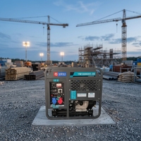 Générateur diesel silencieux à double cylindre à châssis ouvert refroidi par air Yumei, démarrage électrique 12V DC, haute efficacité, usage industriel