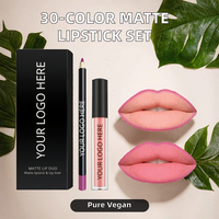 Lot de 30 Couleurs – Rouge à Lèvres Mat et Crayon à Lèvres Tendance, Marque Privée, Longue Tenue, Imperméable, Végétalien, Minéral, 5 ml, Certifié MSDS
