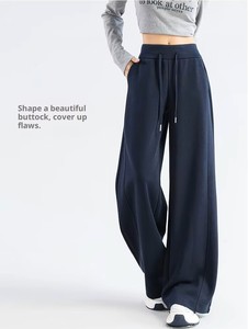 <span class=keywords><strong>Pantaloni</strong></span> Sportivi Americani da <span class=keywords><strong>Donna</strong></span> Autunno Inverno Nuovi con Vita Alta Elasticizzata, Morbidi, Foderati in Pile, Casual, Anti-Pilling, Gamba Larga - Product Image 4